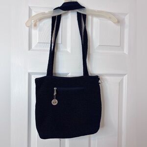 The Sak Crochet Tote Bag in Bavy - Casual Everyday Shoulder Bag